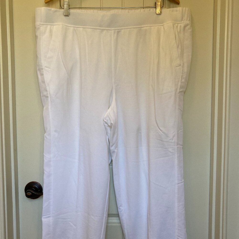 Talbots White Pull-On Knit Pants, Women’s 2X